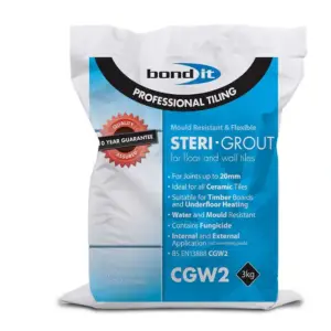 Bondit Black Floor & Wall Mould Resistant & Flexible Steri Grout 3KG