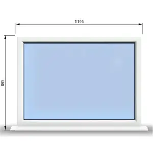 1195mm (W) x 895mm (H) PVCu StormProof Window - 1 Non Opening Window - Toughened Safety Glass - White