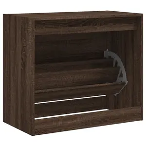 Berkfield Shoe Cabinet Brown Oak 80x42x69 cm Engineered Wood