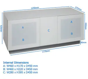 Alphason Element with 1 Flap Grey, XL1250mm