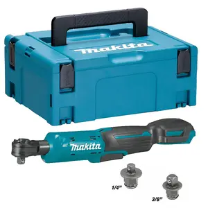 Makita WR100DZ 12v LXT Ratchet Wrench 1/4" Or 3/8" Square Drive Bare + Makpac