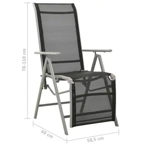 Berkfield Reclining Garden Chairs 2 pcs Textilene and Aluminium Silver