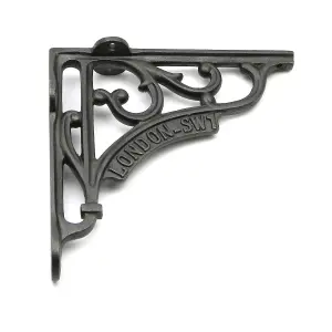 Oakcrafts - Pair of Antique Cast Iron London SW1 Shelf Brackets 150mm x 150mm