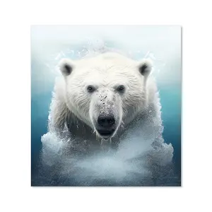 Polar Bear Splashart Premium Glass Kitchen Splashback W900mm x H750mm