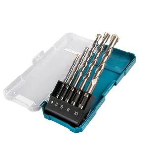 Makita D-72877 5 Piece Straight Shank TCT Masonry Drill Bit Set 4 5 6 8 10mm x 2