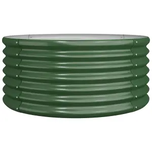 Berkfield Garden Planter Powder-coated Steel 80x80x36 cm Green