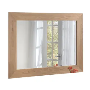 Marylou Oak Effect Framed Wall Mounted Accent Mirror 131.5cm H x 48cm W