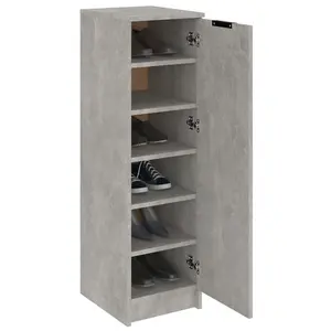 Berkfield Shoe Cabinet Concrete Grey 30x35x100 cm Engineered Wood