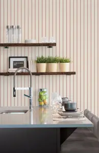 Galerie Smart Stripes 2 Red Napkin Stripe Smooth Wallpaper