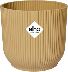 Elho Vibes 2PC Butter Yellow Recyclable Flower Pot 22cm (Dia)