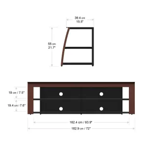 AVF Kivu 1.8m TV Stand, for TVs up to 90" - Walnut