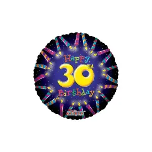 Candle 30th Birthday Foil Balloon Multicoloured (One Size)