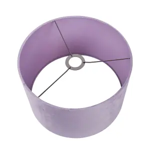 30cm Lilac Velvet Cylinder Table Lampshade