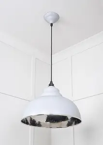 Hammered Nickel Harborne Pendant in Birch