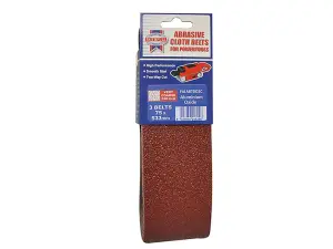 Faithfull Belt Sander Cloth Sanding Belt 533 x 75mm Coarse 60G Pack 3