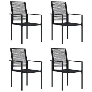 Berkfield Garden Chairs 4 pcs PVC Rattan Black