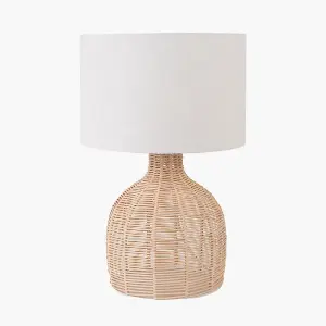 Natural Rattan Table Lamp with Shade