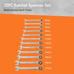 VonHaus 12 Piece Spanner Sets from 6mm to 17mm