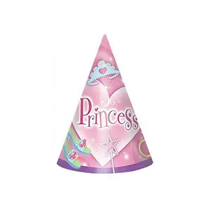 Amscan Paper Princess Party Hat (Pack of 8) Pink/Purple/Blue (One Size)