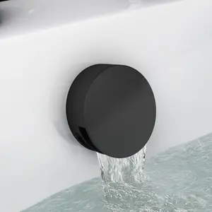 ENKI Venice Matte Black Round Wall Fixed Thermostatic Handheld Shower Set 8"