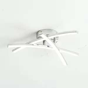 First Choice Lighting Yardley Polished Chrome LED Flush Ceiling Light