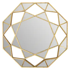 Interiors by Premier Marcia Gold Octagonal Wall Mirror