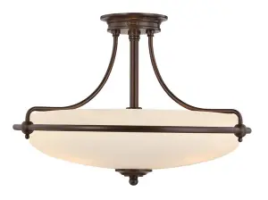 Elstead Griffin 4 Light Semi Flush Ceiling Light Palladian Bronze, E27