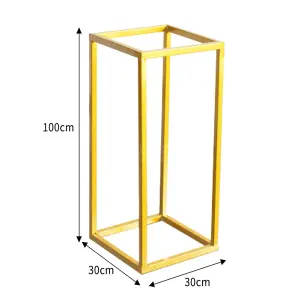 Tall Golden Metal Geometric Flower Stand Pedestal Rack Wedding Display Rack 100 cm