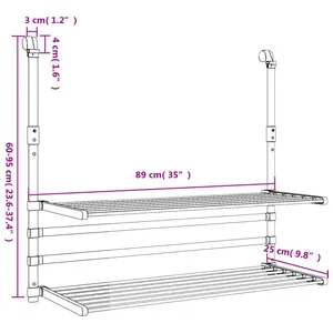 Aluminium Foldable Wall-Mounted Drying Rack 95" H x 89" W x 25" D