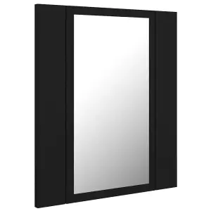 Berkfield LED Bathroom Mirror Cabinet Black 40x12x45 cm