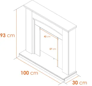 Adam Chilton Fireplace in Oak & Cream, 39 Inch