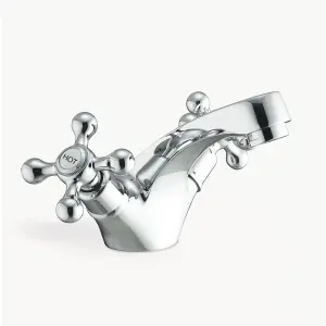 Nes Home Stratford Traditional Basin Mono Mixer & Basin Twin Tap Chrome