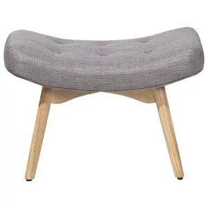 Wingback Chair VEJLE with Footstool Fabric Light Grey