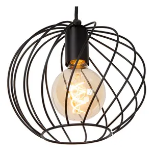 Lucide Danza Classic Pendant Light 25cm - 1xE27 - Black