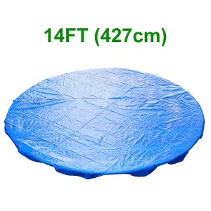 SunDaze 14FT Trampoline Cover Accessories Universal Rain Dust Protective UV Resistant Guard Round Blue Outdoor