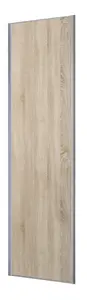 Form Valla Full length Natural Oak effect Silver effect frame Sliding wardrobe door, (H) 2260mm x (W) 922mm