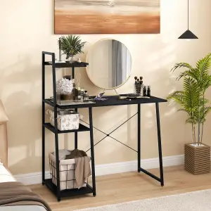 COSTWAY Home Office Desk Computer Desk PC Laptop Table w/ Bookshelf & Host Stand