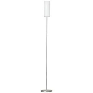 EGLO Troy 3 White And Satin Nickel Glass And Metal Floor Lamp, (D) 10.5cm