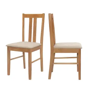 Hallowood Furniture Aston Pair of Dining Chair in Light Oak Finish