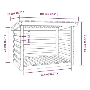 Berkfield Firewood Rack Honey Brown 108x73x79 cm Solid Wood Pine