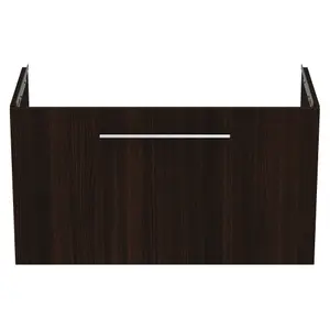 Ideal Standard i.life S Compact Matt Coffee Oak effect Wall-mounted Bathroom Vanity unit (H) 440mm (W) 800mm