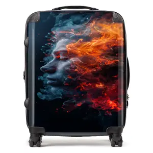 Fiery Mindscape: Portrait In Flames Suitcase - Large