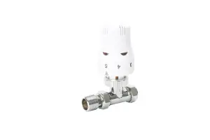 Straight Thermostatic Radiator valve & lockshield(White) Buy 1 set get 2 sets