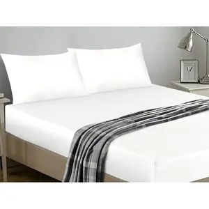 Egyptian-Quality Cotton sheet Flat White / Super King (6')