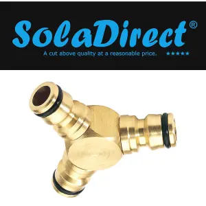 1/2" Male Y Splitter Piece Brass Three Way Garden Hose Male Quick Connector