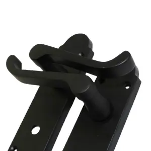 Epsom Door Handle Bathroom Lock Scroll Lever - Matt Black Pack Hinges