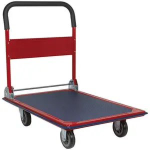 Heavy-Duty 300kg Rigid Platform Truck with Folding Handles and Rubberised Deck