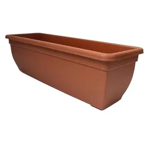 1 x Terracotta 60cm Bellpot Trough Winchester Plastic Plant Flower Pot For Windows, Gardens & Patios