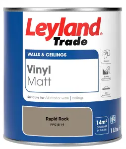 Leyland Trade Vinyl Matt Walls & Ceilings Emulsion Paint Rapid Rock (PPG15-19) 1L