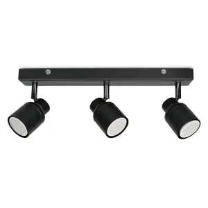 ValueLights Benton 3 Way Bar Bathroom Spotlight Black